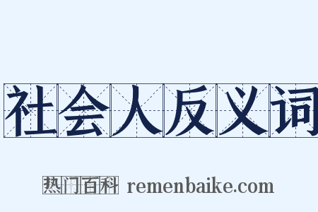 社会人反义词是什么意思的图片